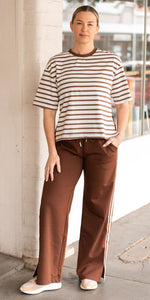 Blake tee - mocha/white