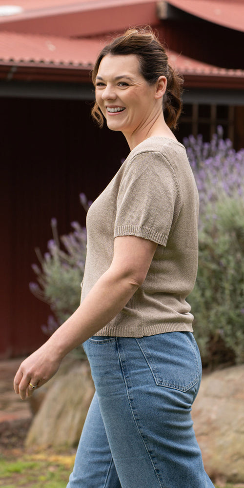 Jesse knit tee - stone