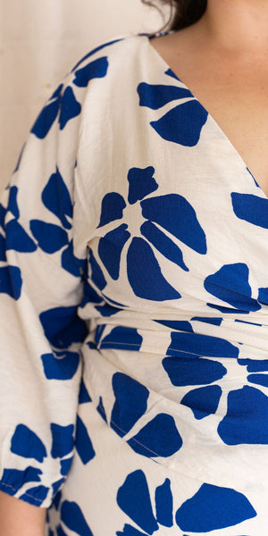 Noa top - white/blue