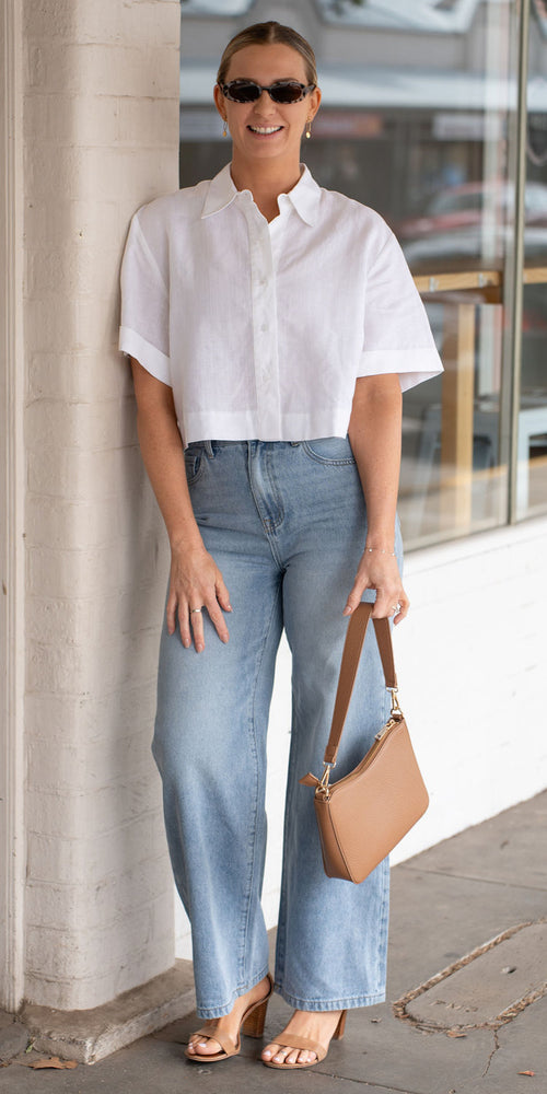 Lily linen shirt - white