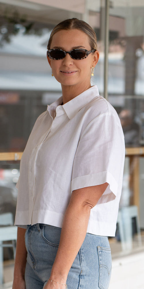 Lily linen shirt - white