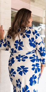 Noa top - white/blue