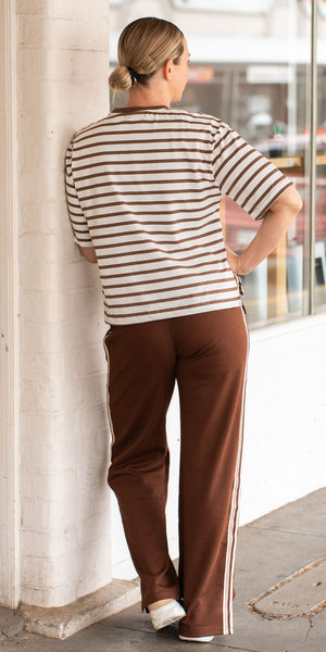 Blake tee - mocha/white
