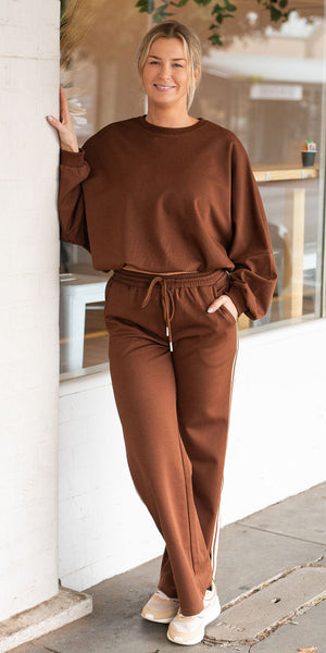 Bowie track pants - choc