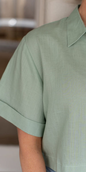 Lily linen shirt - sage