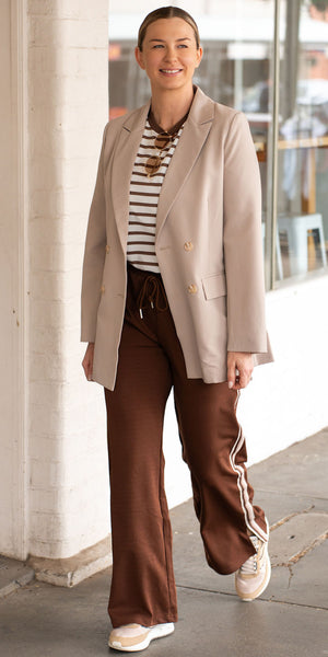 Blake tee - mocha/white