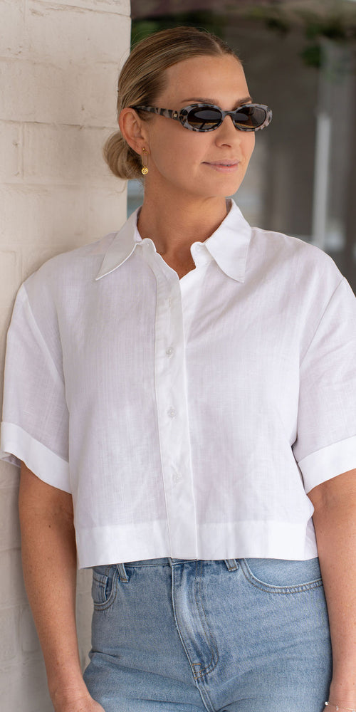 Lily linen shirt - white