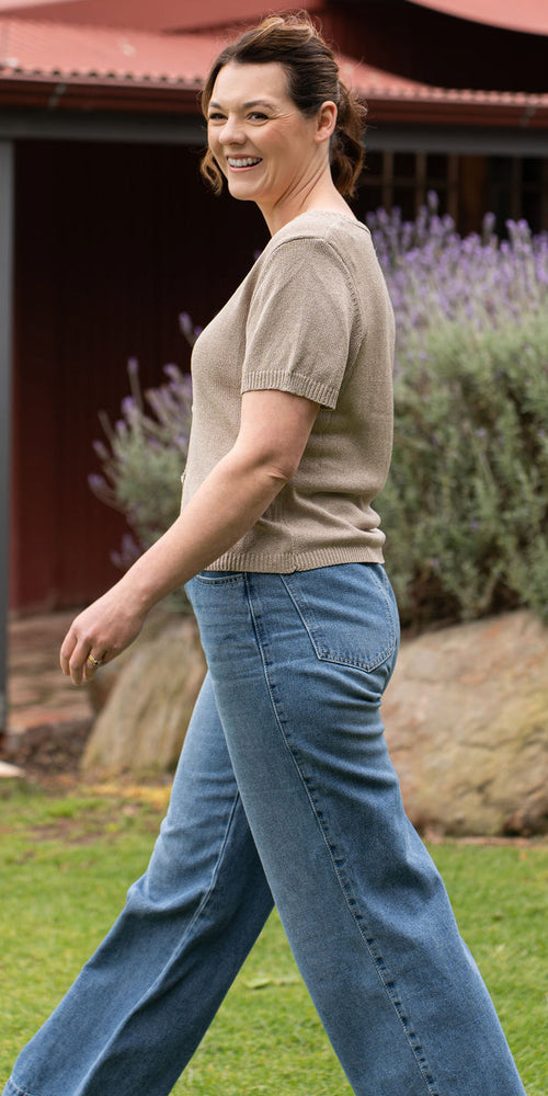 Jesse knit tee - stone