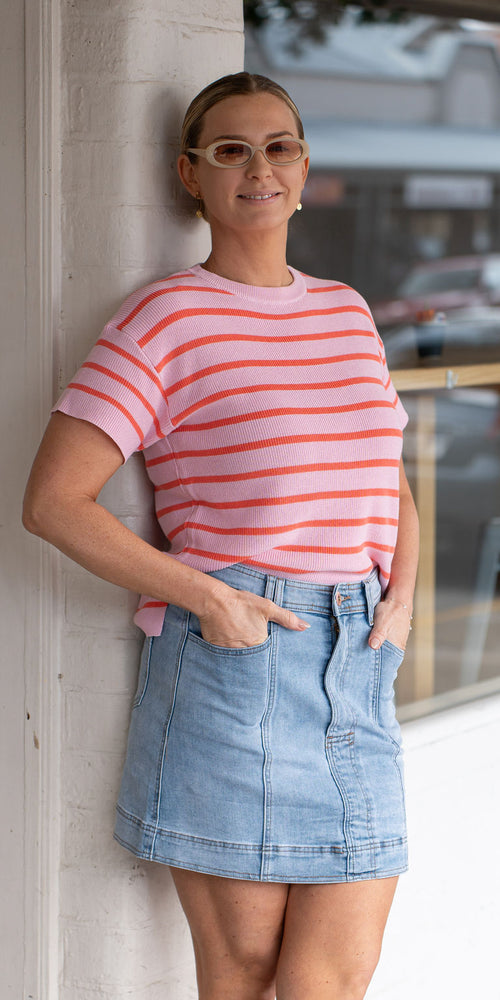 Elly knit tee - pink