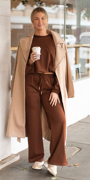 Bowie track pants - choc