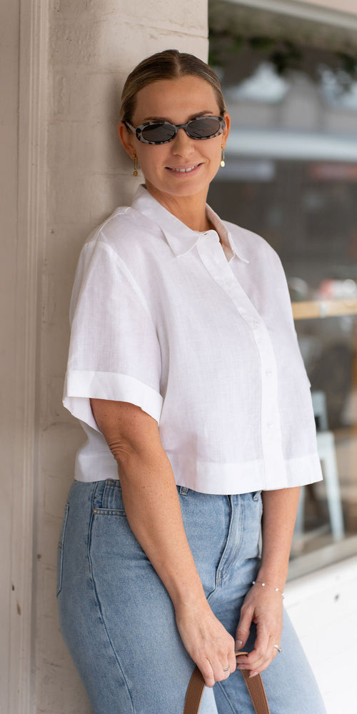 Lily linen shirt - white