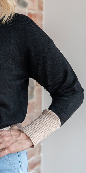 Leah knit - black/oat