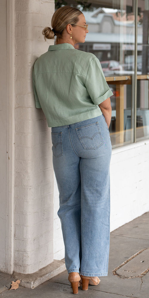 Lily linen shirt - sage
