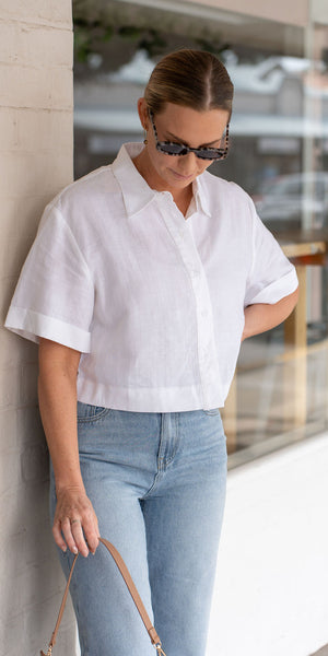 Lily linen shirt - white