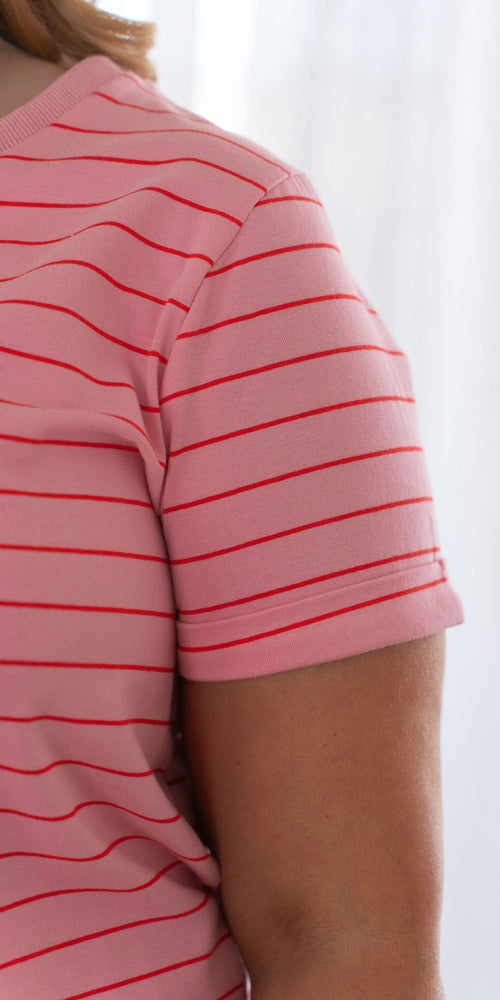 Arlo tee - pink/red stripe